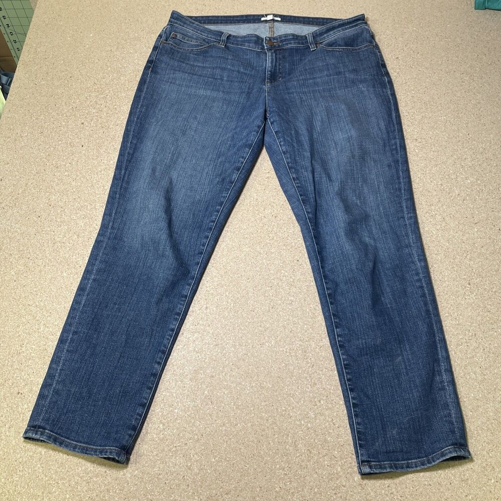 Eileen Fisher Slim Fit Ankle Jeans Organic Cotton Women Size 14 Blue Wash